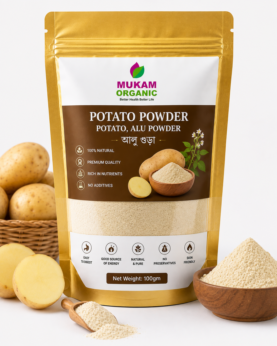 Potato Powder, Potato, Alu powder -100gm